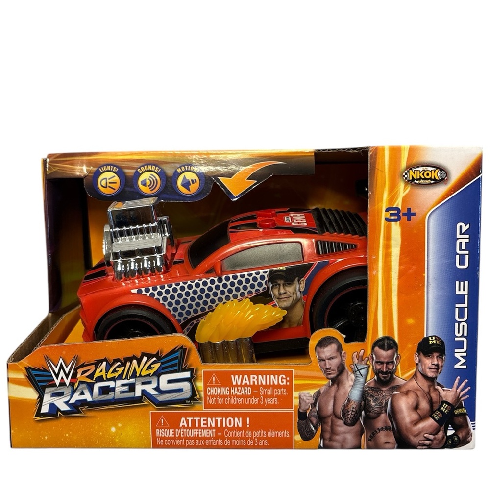 W Raging Racers Muscle Car WWE NIB Ages 3+ Lights, Sounds, Motion  NKOK 2014‎